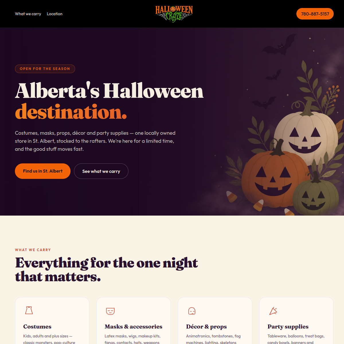 Halloween Craze website screenshot