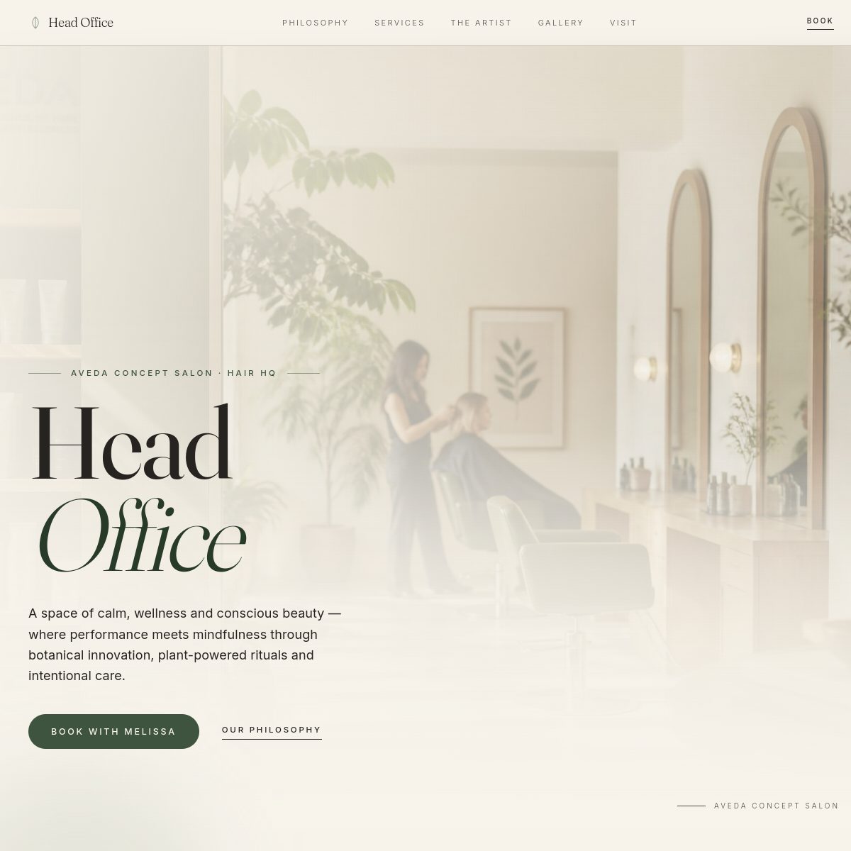 Head Office Salon website screenshot