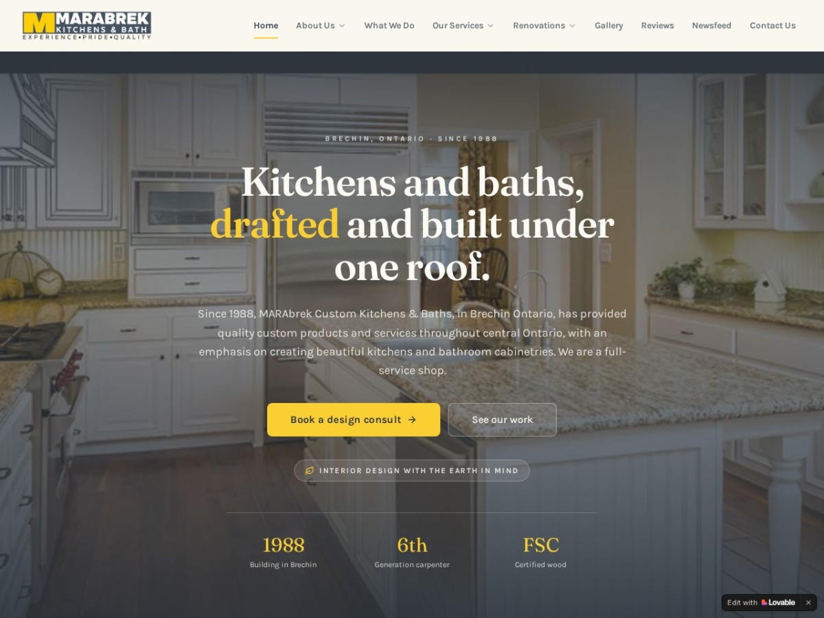Marabrek Renovations website screenshot