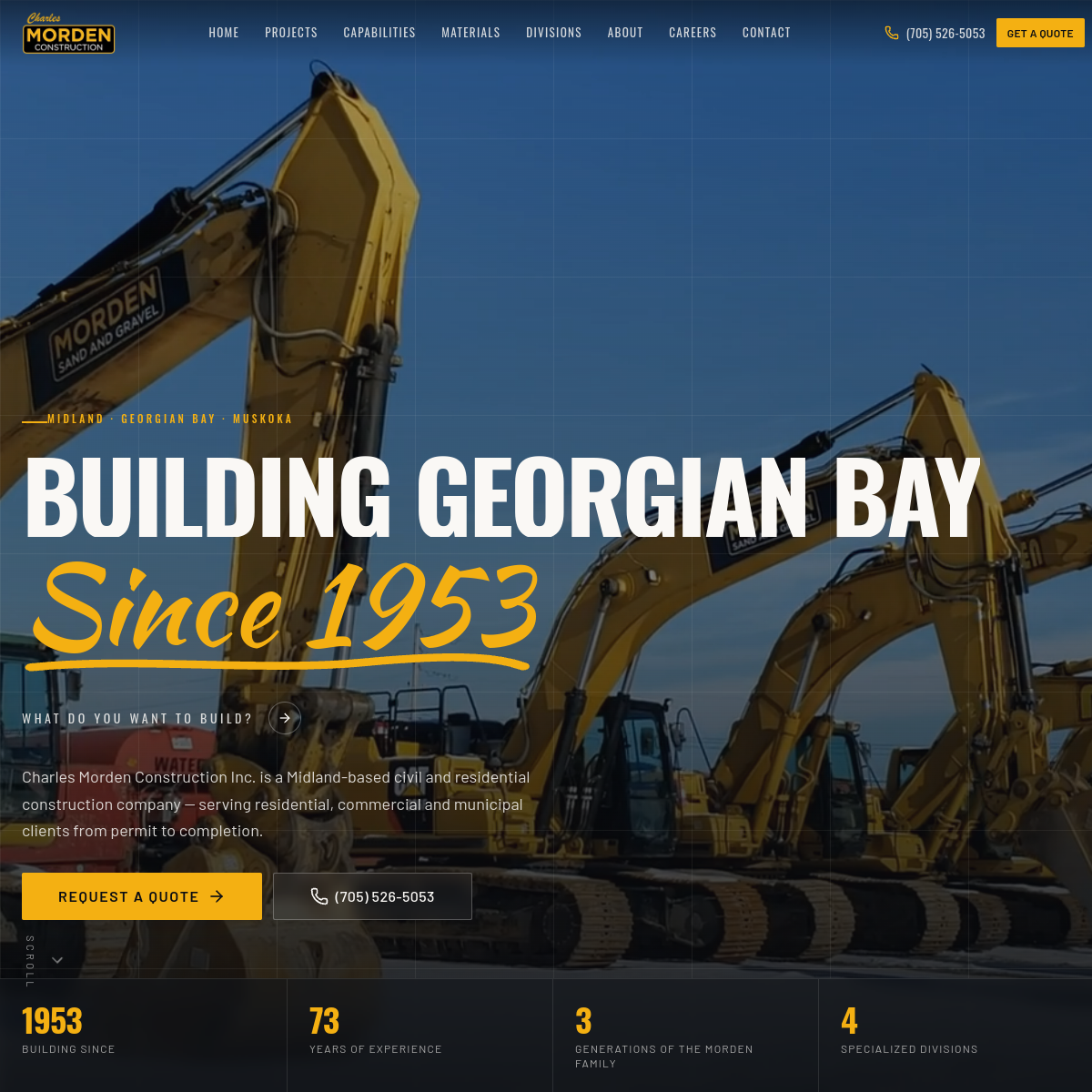 Morden Construction website screenshot