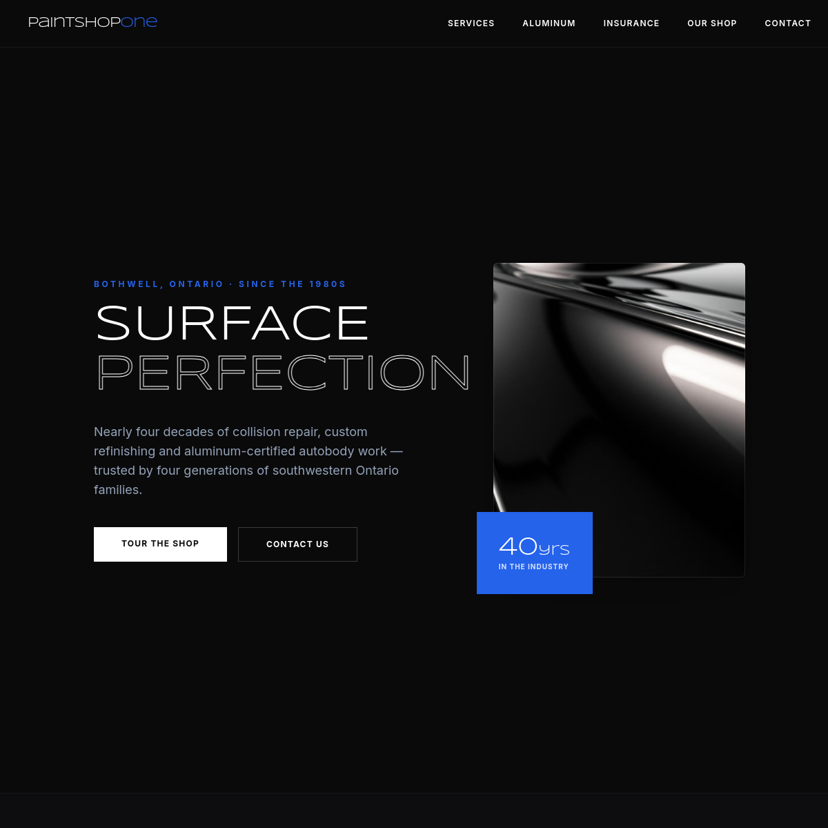 Paint Shop One website screenshot