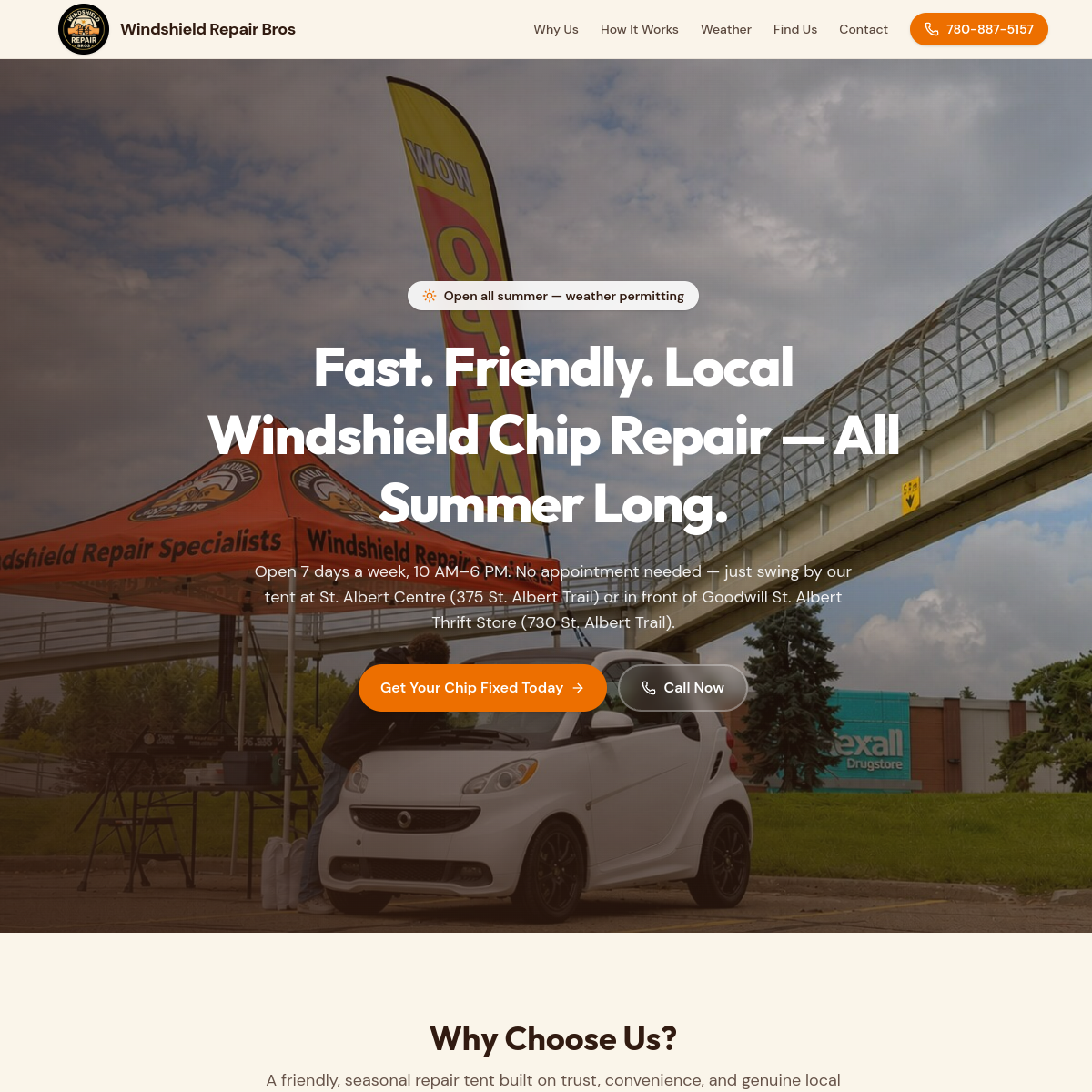 Windshield Repair Bros. website screenshot