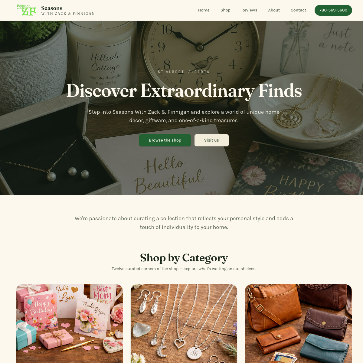 Zack and Finnigan website screenshot